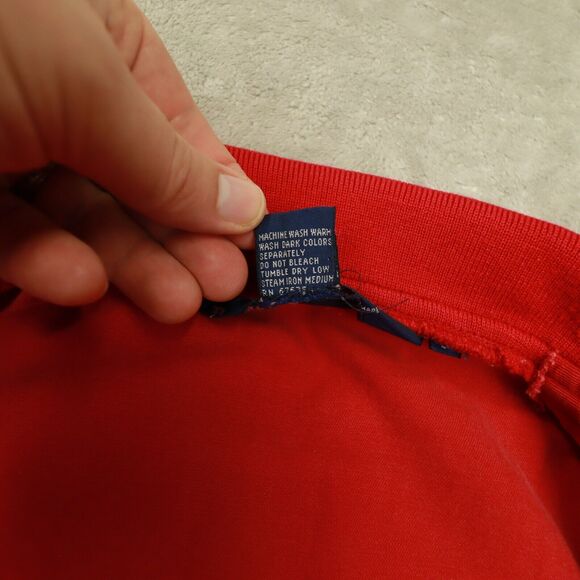 Ralph Lauren Vintage Men's Red Zip Up Denim Jacket size Small - Picture 8 of 9